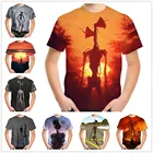 Ужасная футболка SCP с 3D-принтом головы сирены для девочек и мальчиков, уличная одежда, детские Мультяшные футболки, летняя детская аниме одежда на день рождения