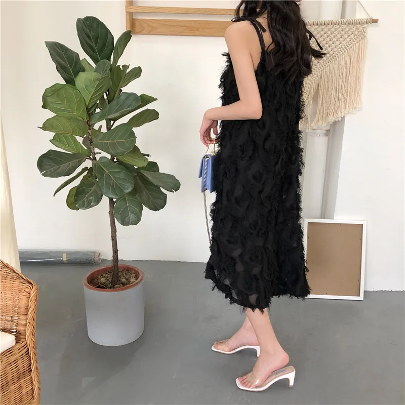 Женское летнее платье с объемным цветком длинное перьями свободные шифоновые