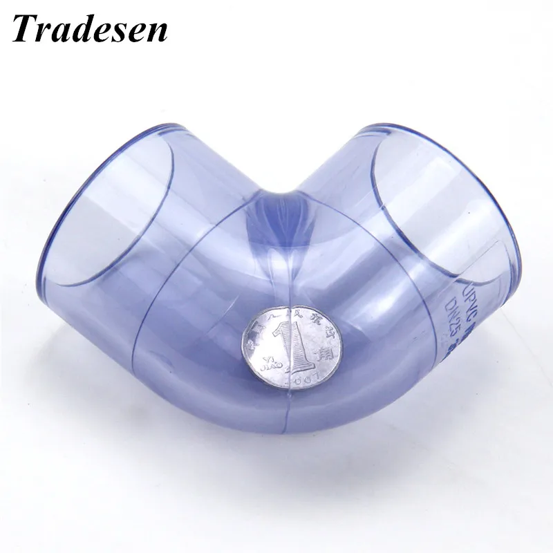 Внутренний диаметр 20-63 мм прозрачный ПВХ соединитель на локоть фитинги для