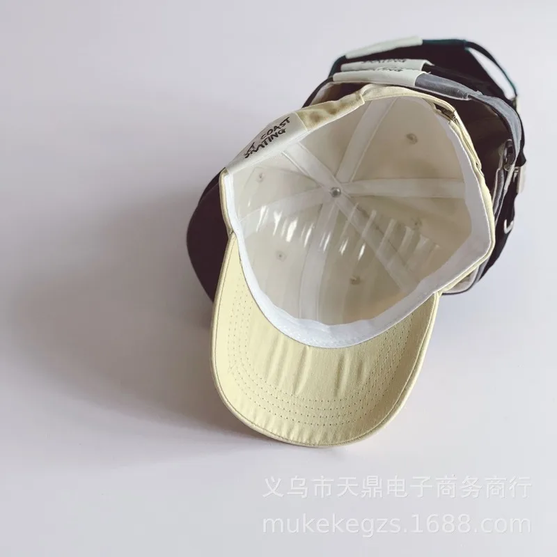 

Solid Color Cloth Label Children's Baseball Hat Tide Spring/summer Western Style Hip Hop Hat Cap Kids Letters Printed Toddler