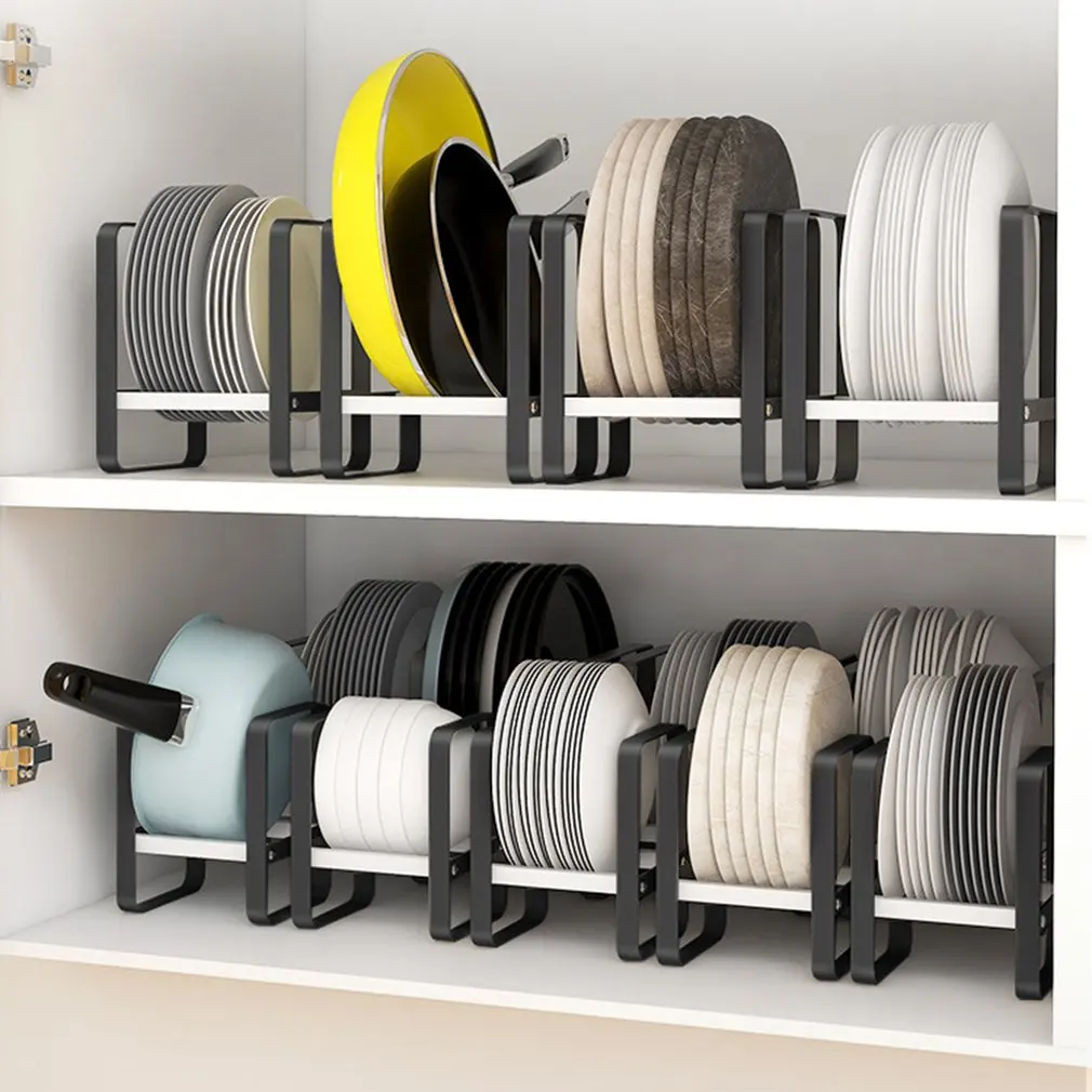 

1PC Kitchen Storage Rack Organizer With Protective Non Slip Sleeve Multifunctional Dishes Bowls Storage Rack Holder For Home