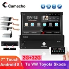 Camecho Android 8,1 автомобильный мультимедийный плеер выдвижной GPS Wifi Авторадио 1 Din 7 ''сенсорный экран MP5 Bluetooth стерео аудио радио