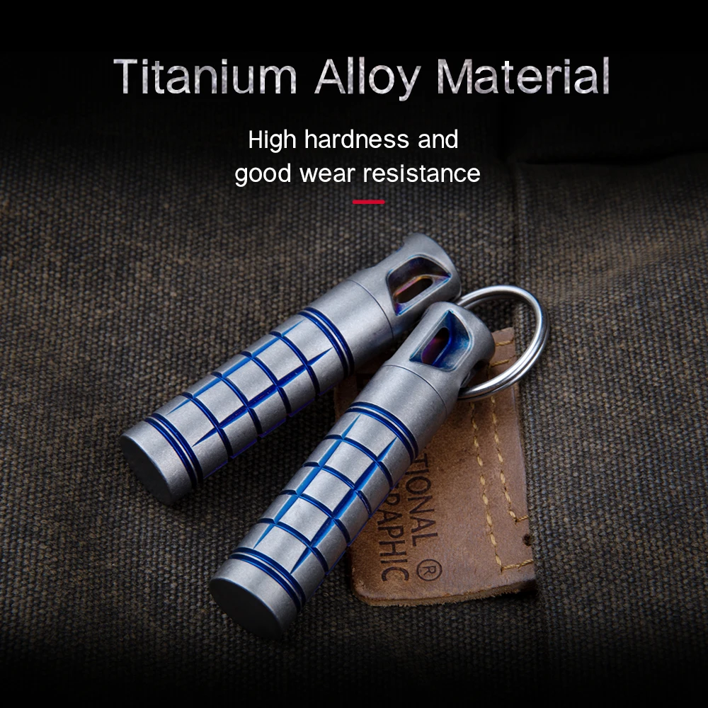 

Mini Titanium Alloy waterproof pot medicine sealed bottle Pill cutting tools capsule multi-function