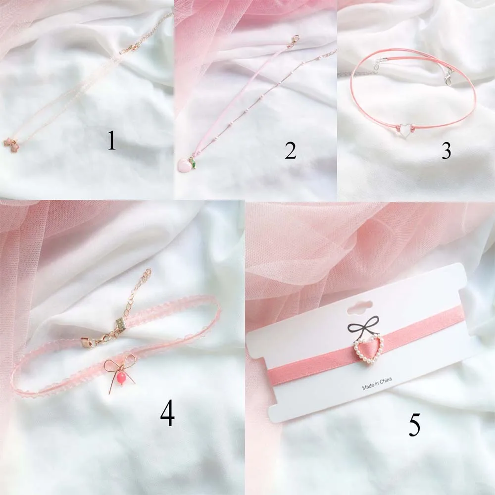 Модный весенний розовый персиковый кулон в форме сердца чокер короткие ожерелья