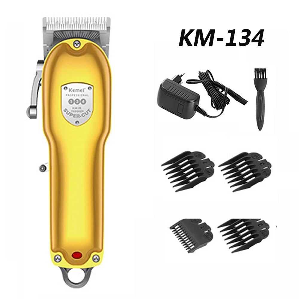 

Kemei Barber Shop Shaver Rechargeable Cuter Hair Trimmer Cliper Man Adjustable Blade Razor Haircut Machine Clipper KM-134 Trimer