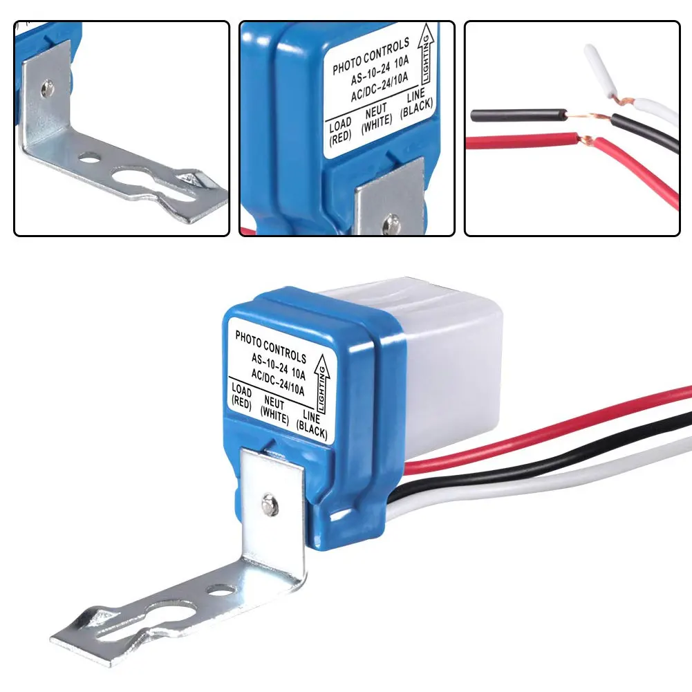 

2PCS Auto On Off Photocell Street Light Switch Photo Control Photoswitch Light Sensor AC/DC 24V Photocell street Light Switch