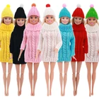 3 шт.компл. (Бесплатная доставка) = 1 свитер + 1 шапка + 1 туфли на высоком тонком каблуке 11,8 дюймов товары одежда аксессуары кукла длиной 30 см, игрушки для девочек