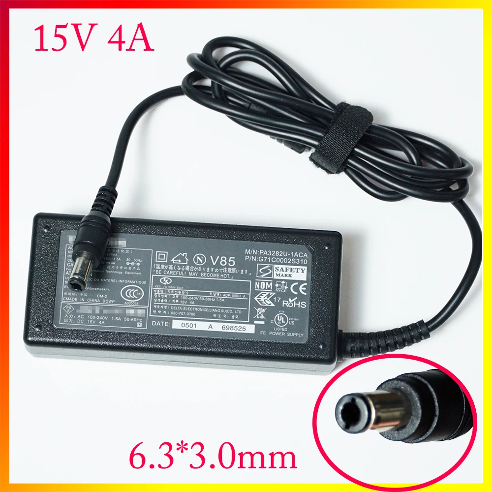 

15V 4A 6.3×3.0mm for Toshiba Laptop Power Adapter Charger AC 100V-240V DC 15V 4A Switch power supply 60W LED adapter