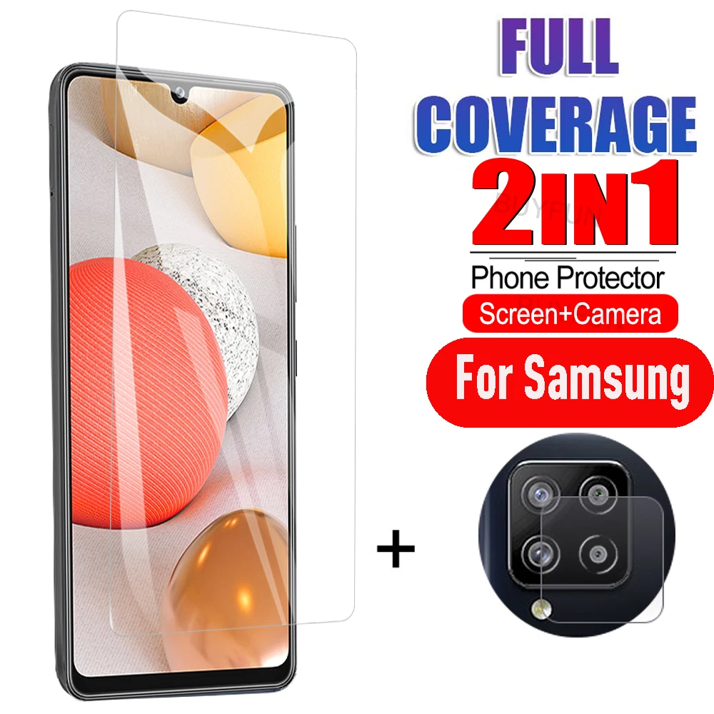 

2 in1 камеру и экран стекло для Samsung Galaxy A42 A31 A51 A71 камера безопасное закалённое стекло защитная плёнка для Premiunm защитная пленка из закаленного ...