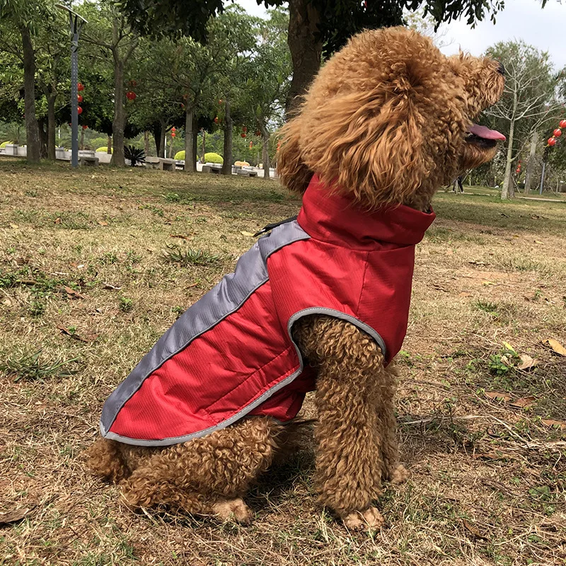 

Warm Dog Clothes Pet Jacket Waterproof Winter Pet Clothes for Large Dogs Reflective Pet Clothing Coat for French Bulldog 4 Color