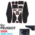 Противоскользящий резиновый коврик для чашки, дверной паз, коврик для Peugeot 3008 MK1 2008  2016 2009 2010 2012 2014, аксессуары, коврик для телефона