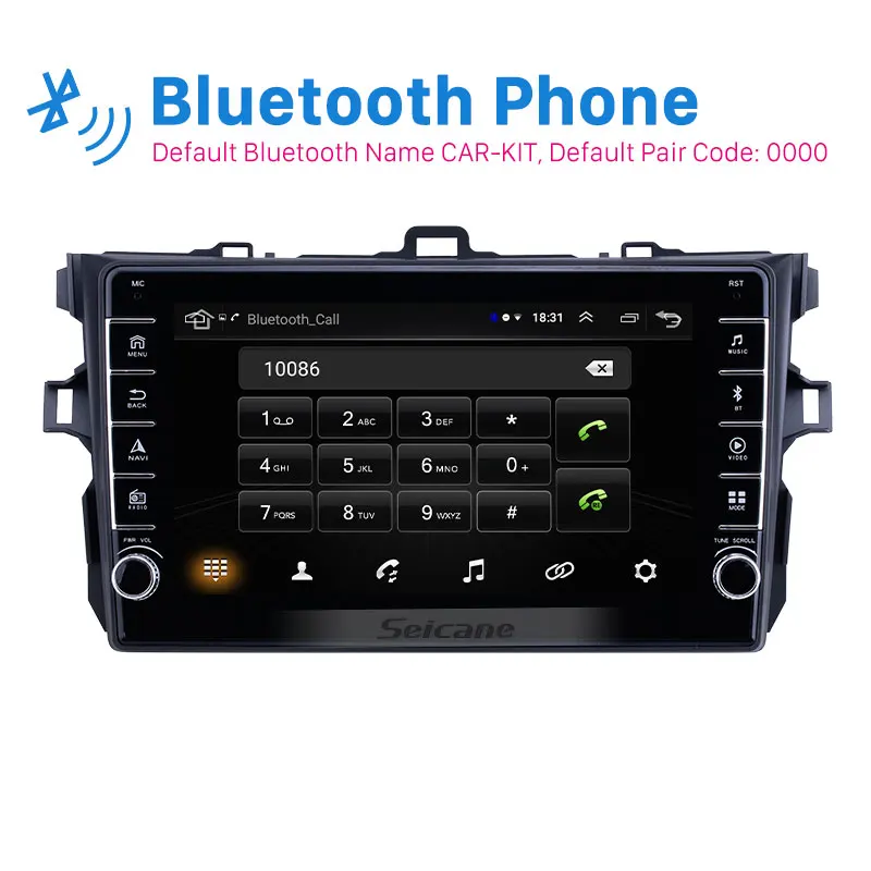 Seicane Android 9,1 Ram 2GB Автомобильный мультимедийный плеер для Toyota Corolla 2006 2007 2008 2009-2012 головное устройство радио Автомобильный gps навигатор