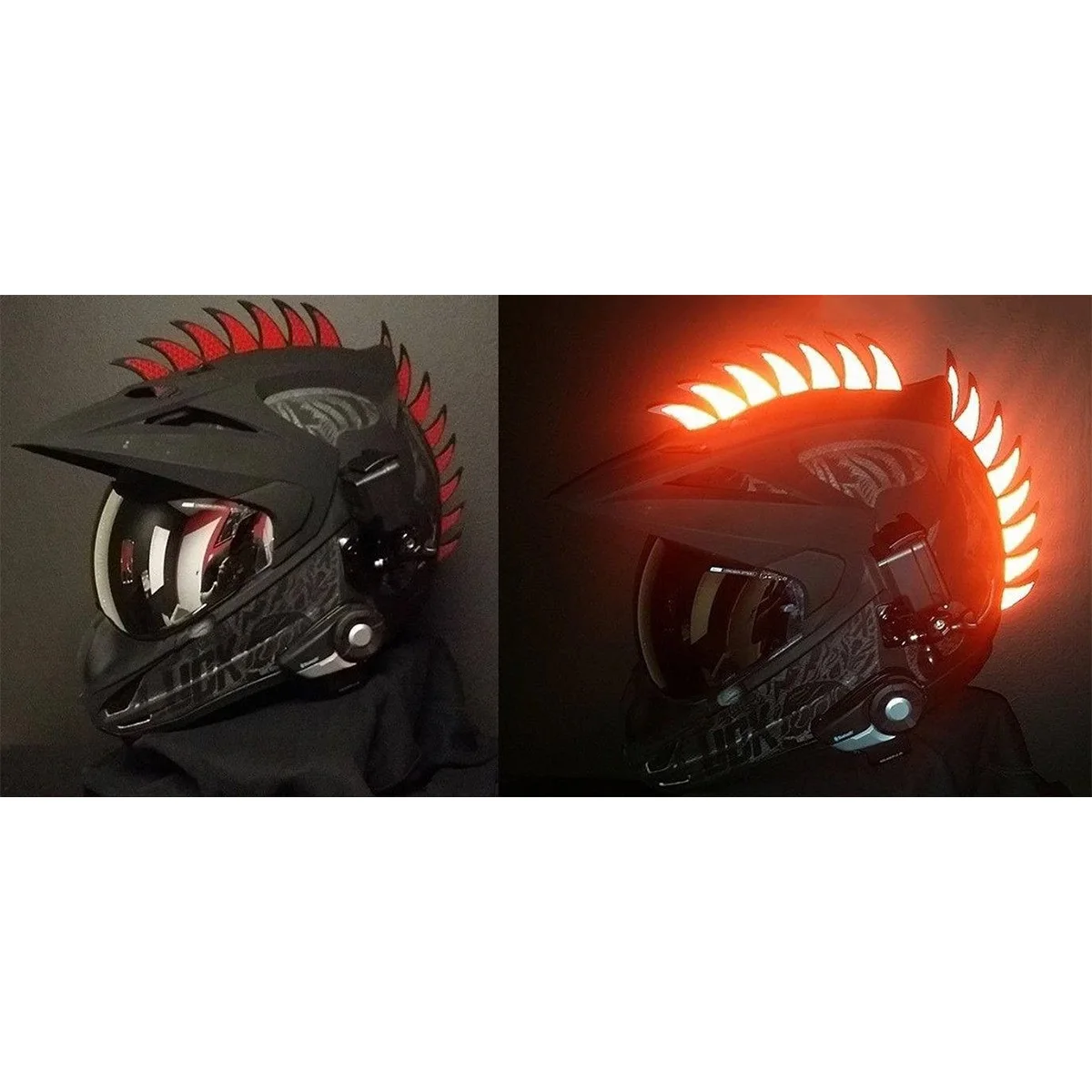

27Pcs/Strip New Reflective Decals Sticker for Rubber Helmet Mohawk Warhawk Spikes Motorcycle Decals 2.1x3.4 cm