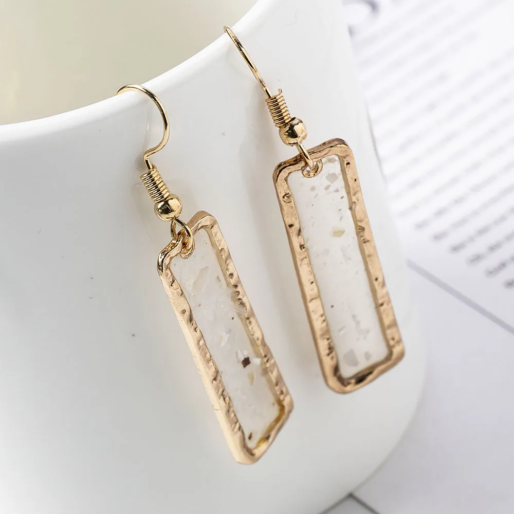 Женские серьги подвески в стиле ретро яркие висячие с кристаллами прямоугольной