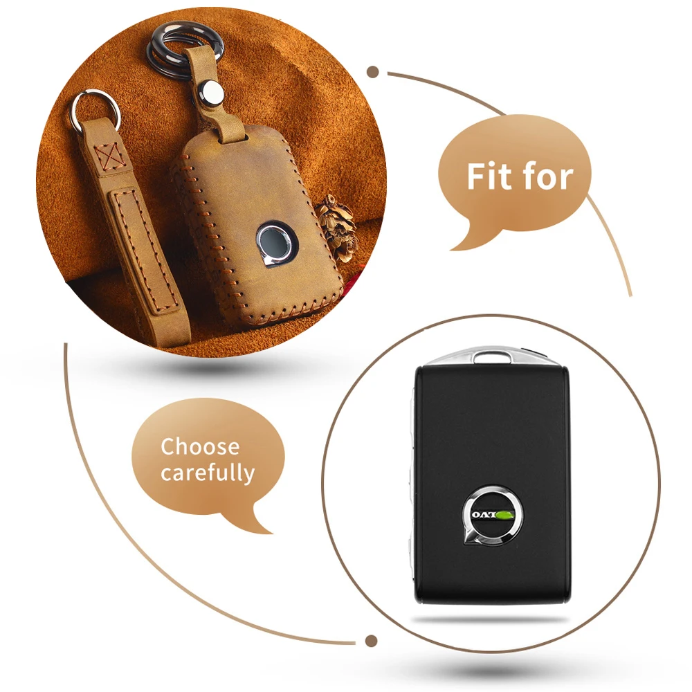 Чехол для автомобильного ключа KEYYOU из натуральной кожи с гальваническим сплавом