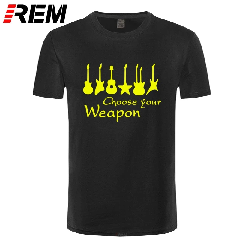 REM Новая модная мужская футболка выберите свое оружие гитарист забавный мужской