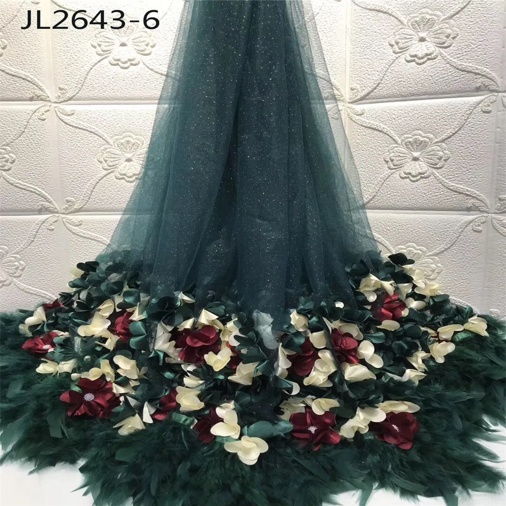 Новейший модный стиль серый цвет блестящая Вышивка перо Сетка кружево Вечерние