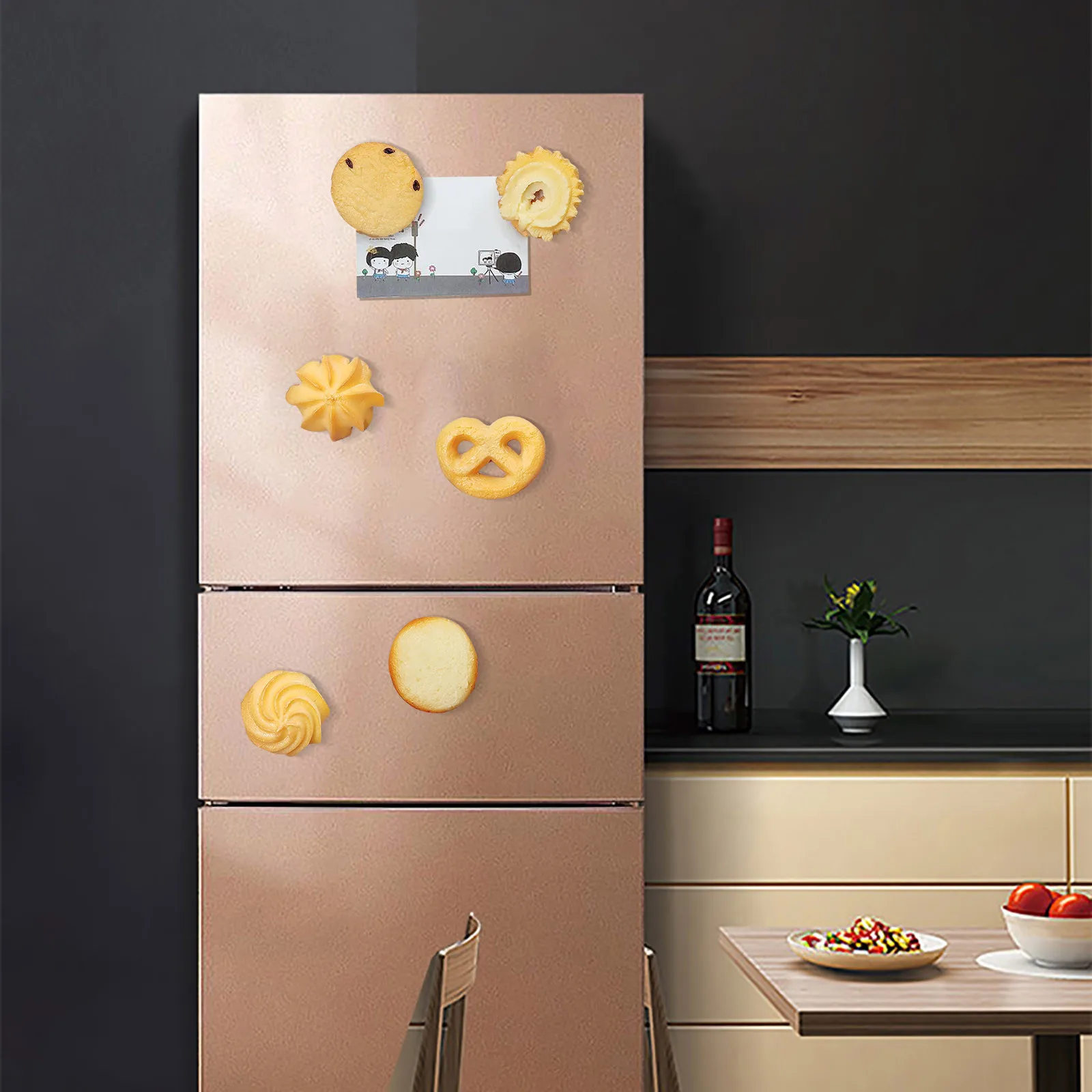 Mini Simulation Biscuit Refrigerator Magnet Whiteboard Message Paper Fixer Photo Frame Home Decoration Pvc Cute #40 | Дом и сад