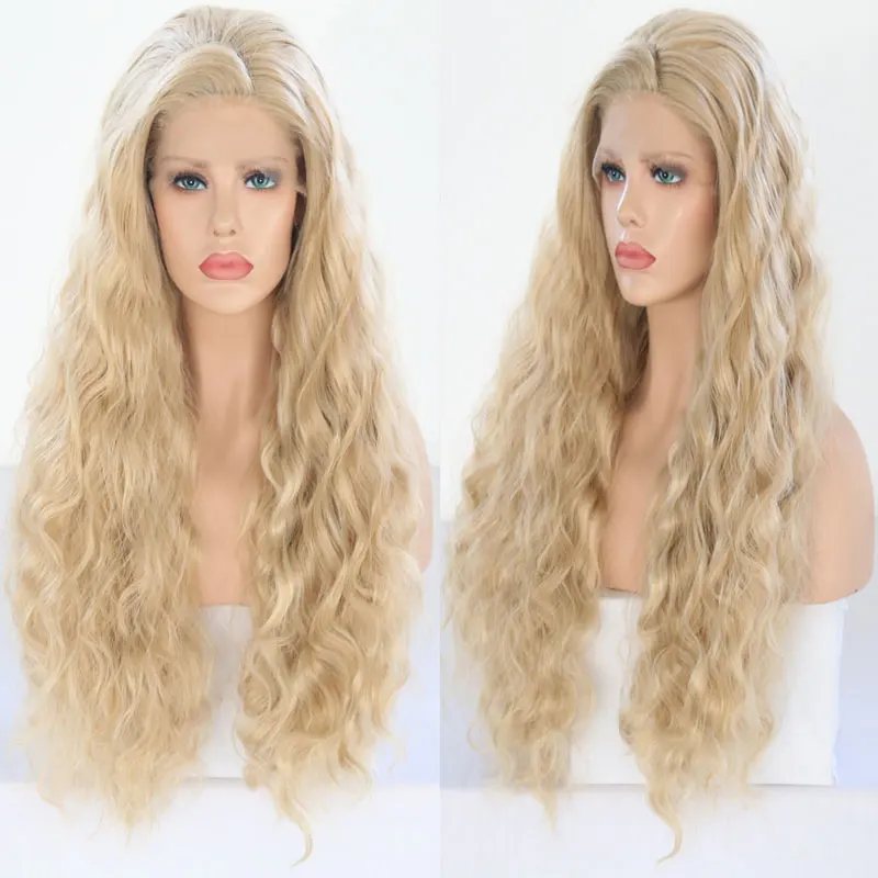 Парик из натуральных синтетических волос Honey Blonde 13*3 термостойкий парик волнистых