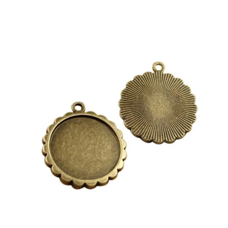 

10pcs/lot Round Pendant Cabochons Frame Bezel Settings Tray Blank Fit 16mm Fashion Cameo/Glass Cabochon For DIY Necklace Making