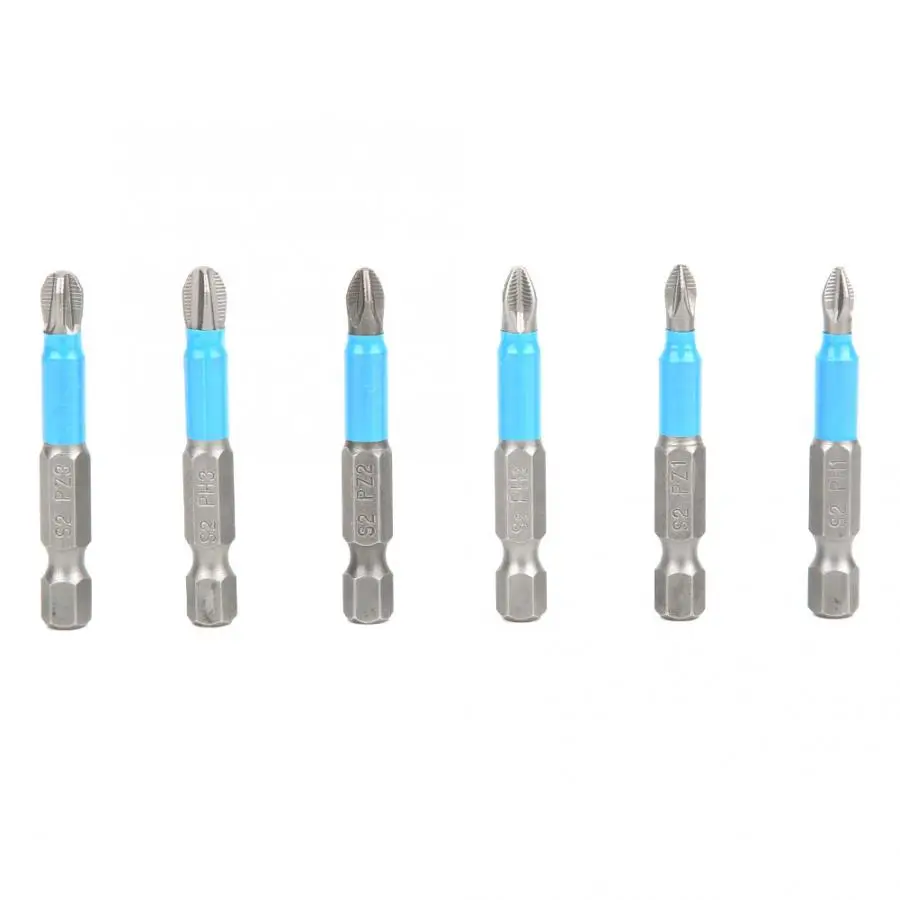 12Pcs/set 50mm Non-Slip Magnetic Screwdriver Bits 1/4 Inch Hex Shank Alloy Steel Drill | Инструменты