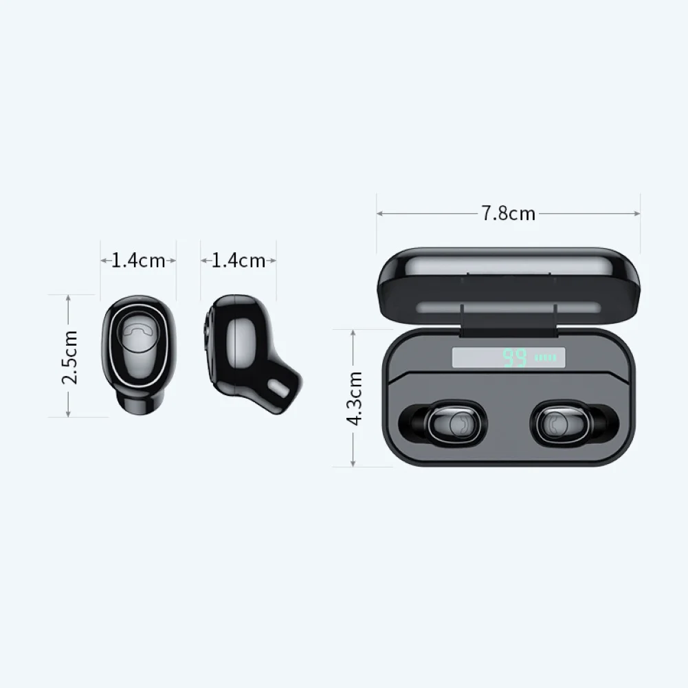

TWS Fingerprint Touch BluetoEoth arphones Wireless Bluetooth5.0 Handsfree Digital Display Stereo Earphons Earbuds for Video Game