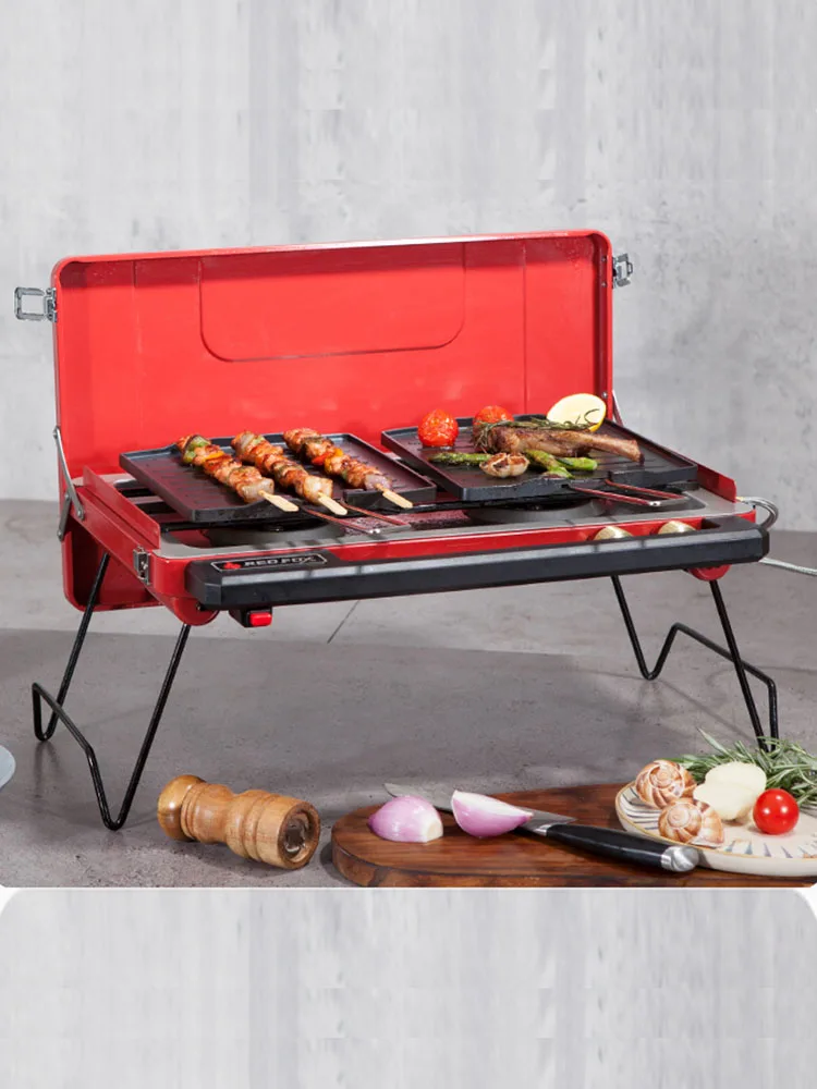 

Outdoor Portable Bbq Grill Gas Foldable Fashion Small Household Bbq Grill Get Together Plancha Barbecue Camping Equipment DM50BG
