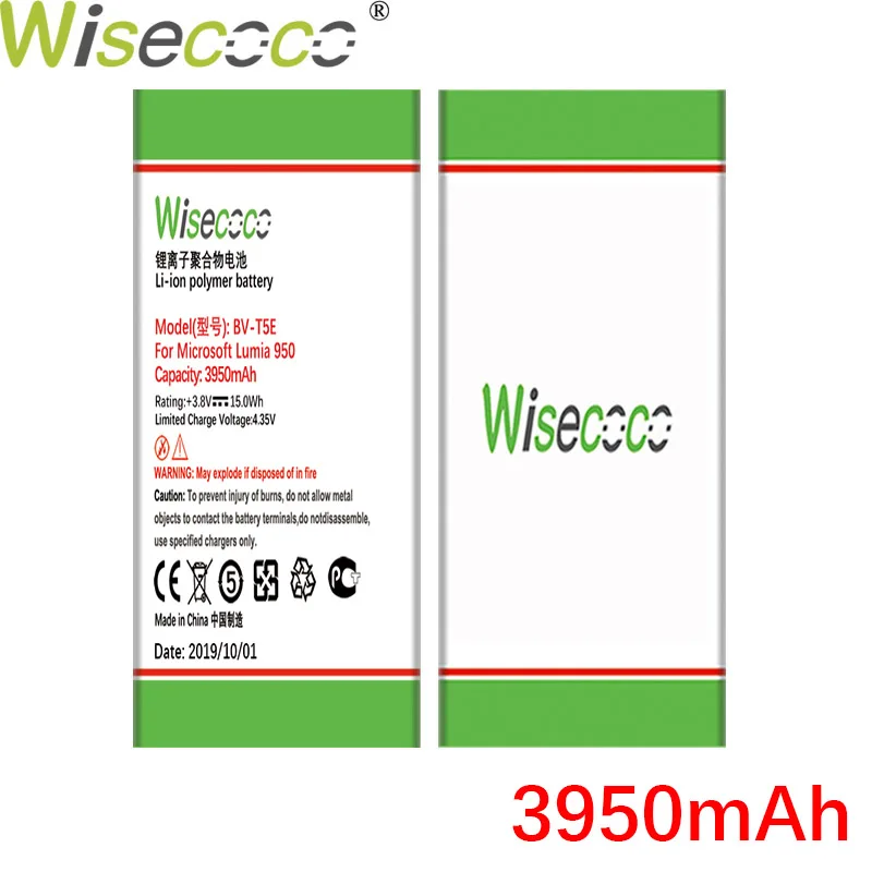 WISECOCO BV-T5E BVT5E BV T5E 3950 мАч аккумулятор для microsoft Lumia 950 RM-1106 RM-1104 RM-110 аккумулятор высокого качества