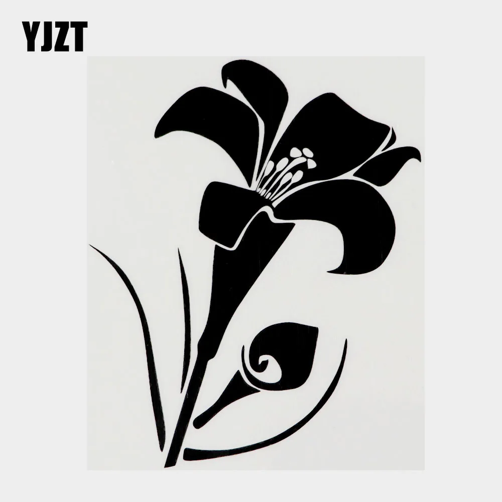 

YJZT, 10 см × 14 см, Виниловая наклейка на окно автомобиля с тропическим растением и пальмой, черная/Серебристая Наклейка 18B-0440