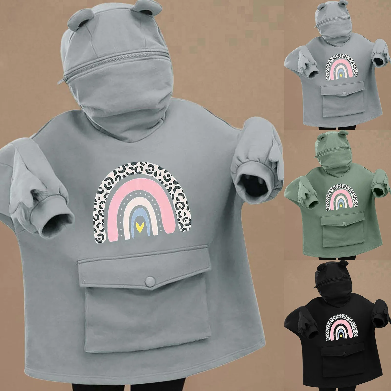 

Женская бархатная толстовка с капюшоном и карманами, в японском стиле