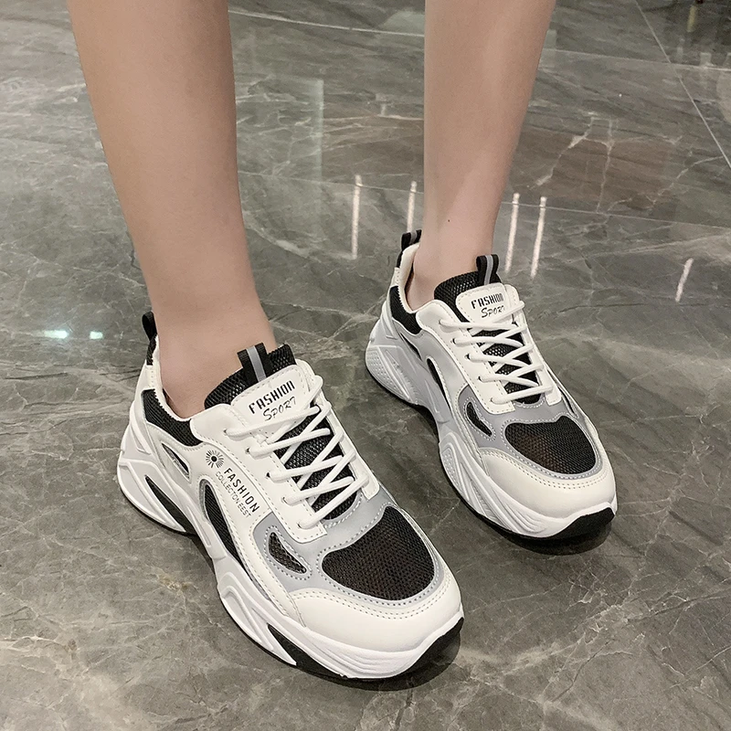 

Кроссовки женские на толстой подошве, с вулканизированной подошвой