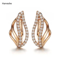 hanreshe simple copper stud earring mini cute female luxury punk jewelry party weddings pretty charm crystal earrings women gift