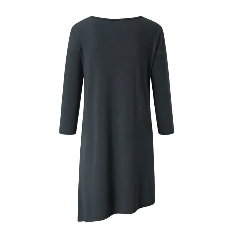 

Women Fall Autumn Crew Neck Long Sleeve Casual Loose Shirt Blouses Elegant Side Split Solid Shirt Pullover Jumper Blouse Outwear