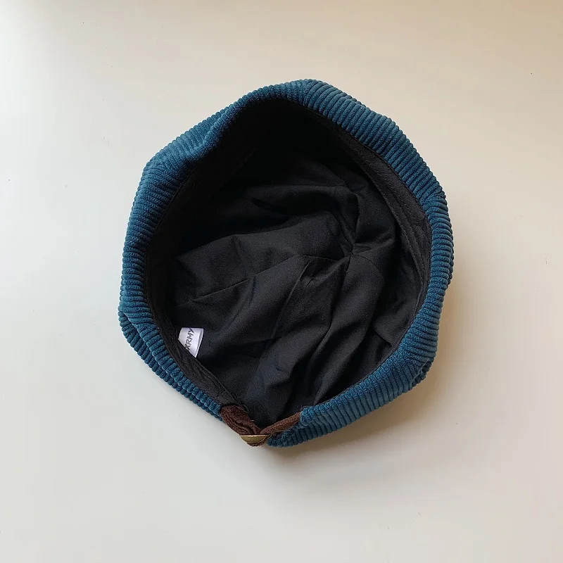 Берет Foux шапки женские вельветовые Ретро кепки на осень и зиму восьмиугольный