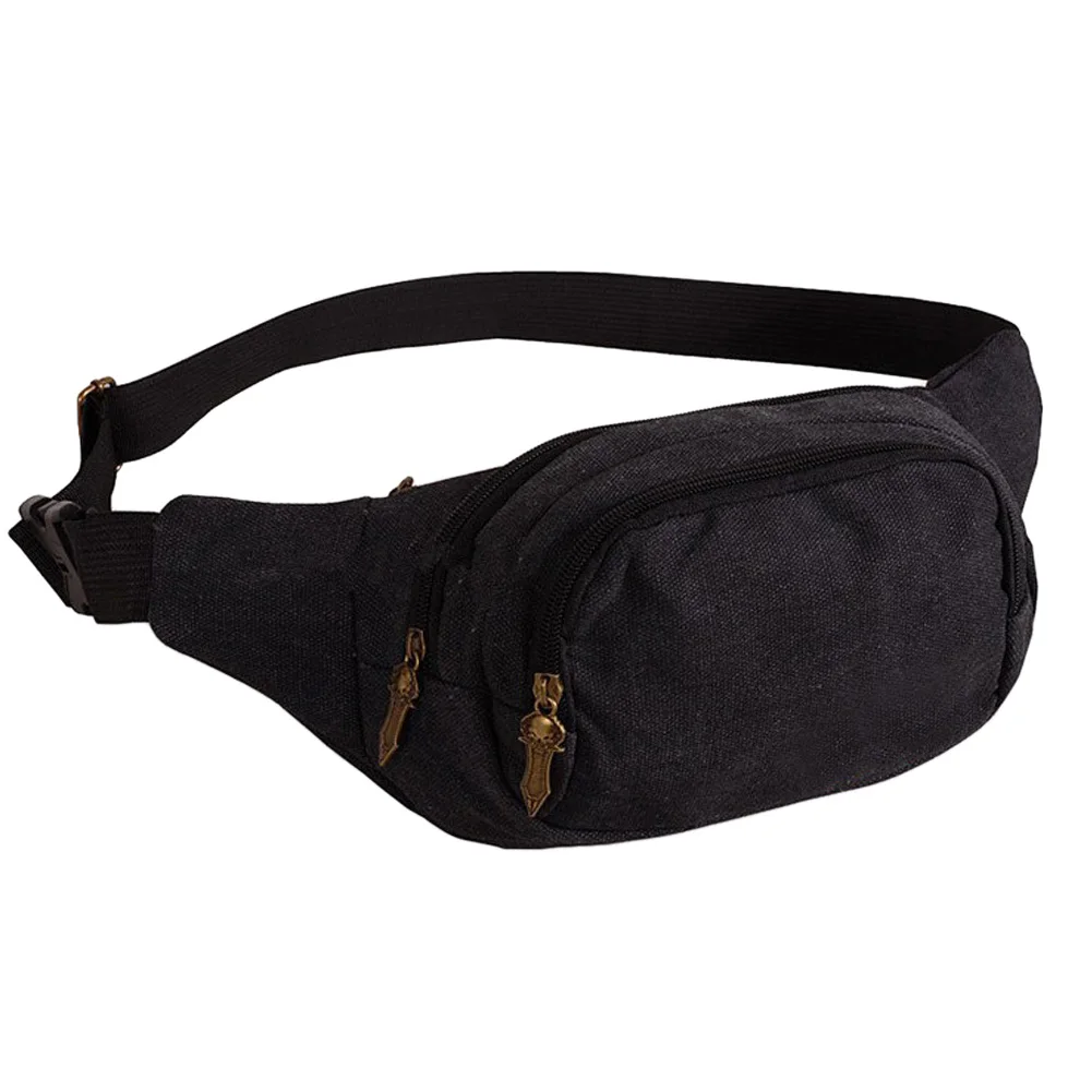 

High Capacity Unisex Canvas Waist Packs Belt Bag Portable Men Women Waist Bags High Quality Fanny
