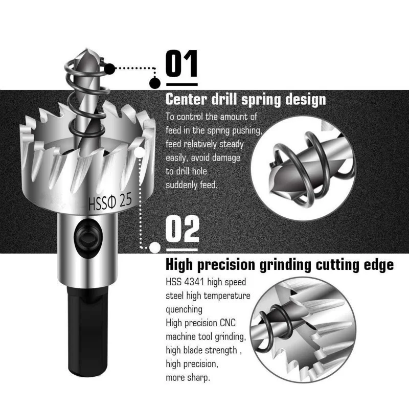 Набор корончатых сверел из быстрорежущей стали 16/18 5/20/25/30 мм 5 шт. | Инструменты