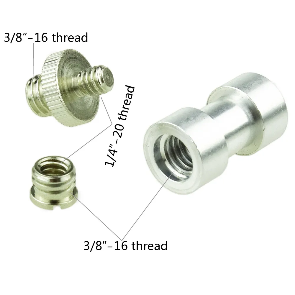 Camera Screws 3 in1 1/4&quot to 3/8&quot Thread Screw Mount Adapter for Tripod Monopod Flash Light Stand Photography Accessories |