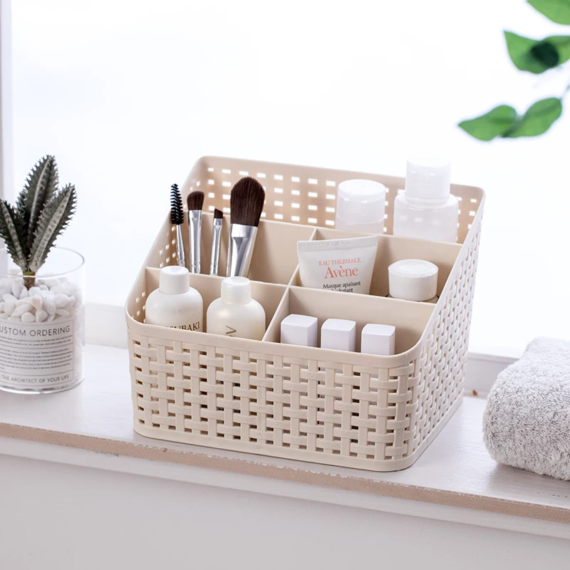 Настольная коробка для хранения косметическая полка с дистанционным