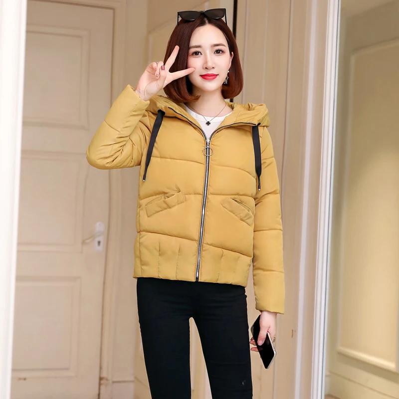 

Winter Coat Women Blue Black Red Plus Size Loose Hooded Parkas 2019 New Autumn Korean Fashion Short Slim Student Jackets LD1205