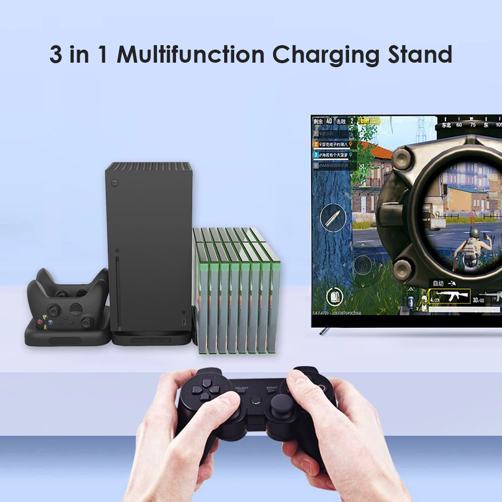 

Electronic Machine Accessorie Charging Docks Game Disc Storage Stands for X-BOX SX 3-in-1 Gamepad Controller