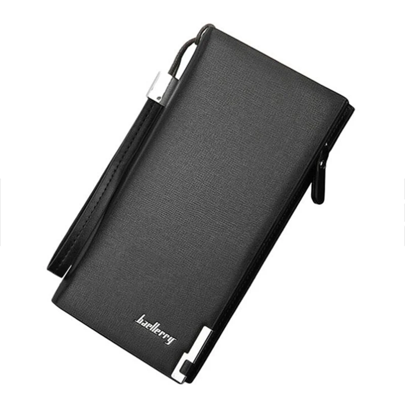 

Men's Leather Business Clutch Bag Long Wallet Purse Zipper Card Holder Handbag