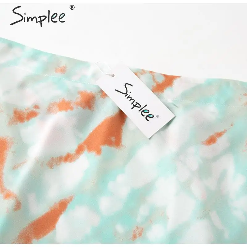 Simplee юбка миди с принтом Tie dye, Женская Осенняя эластичная юбка с высокой талией, Женская Повседневная Уличная юбка, вечерние юбки для клуба