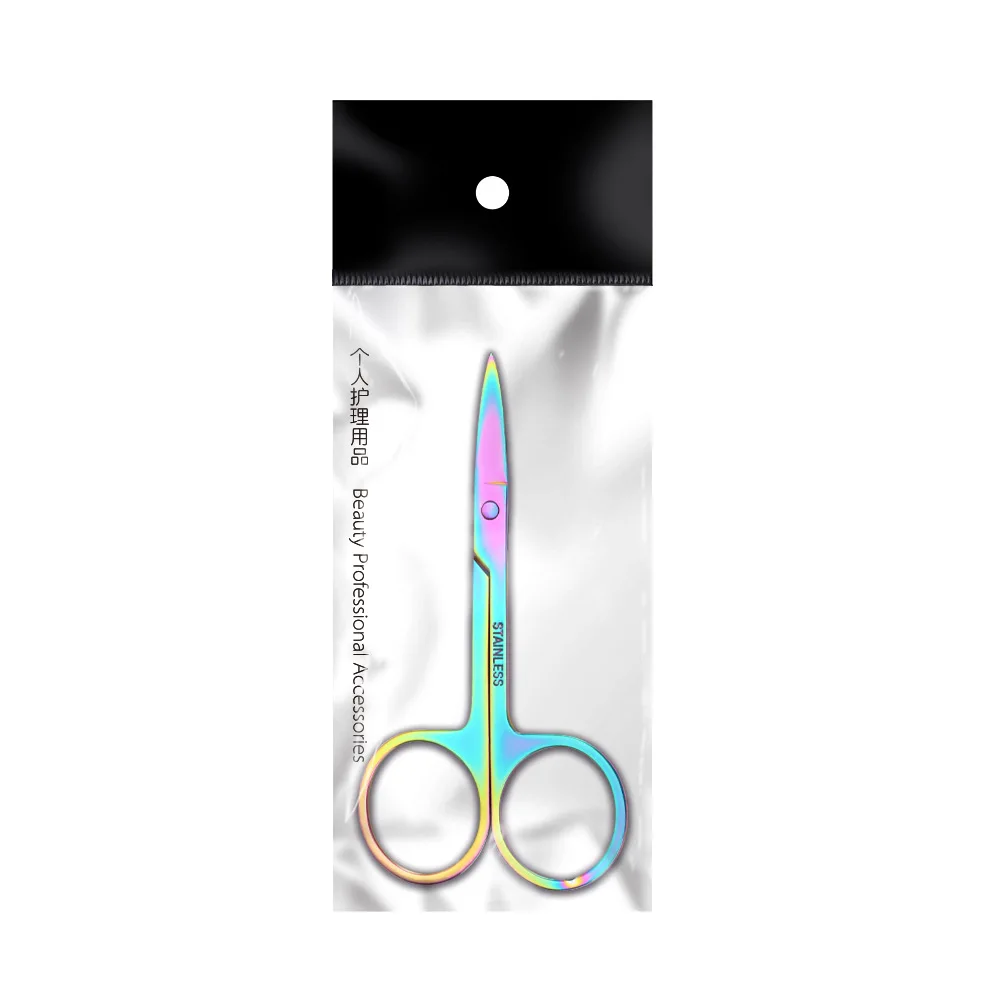 

LIZY Stainless Steel Colorful Eyebrow Scissors Safe Unisex Nose Hair Cut Manicure Facial Eyebrow Trimmer Scissors Makeup Tools