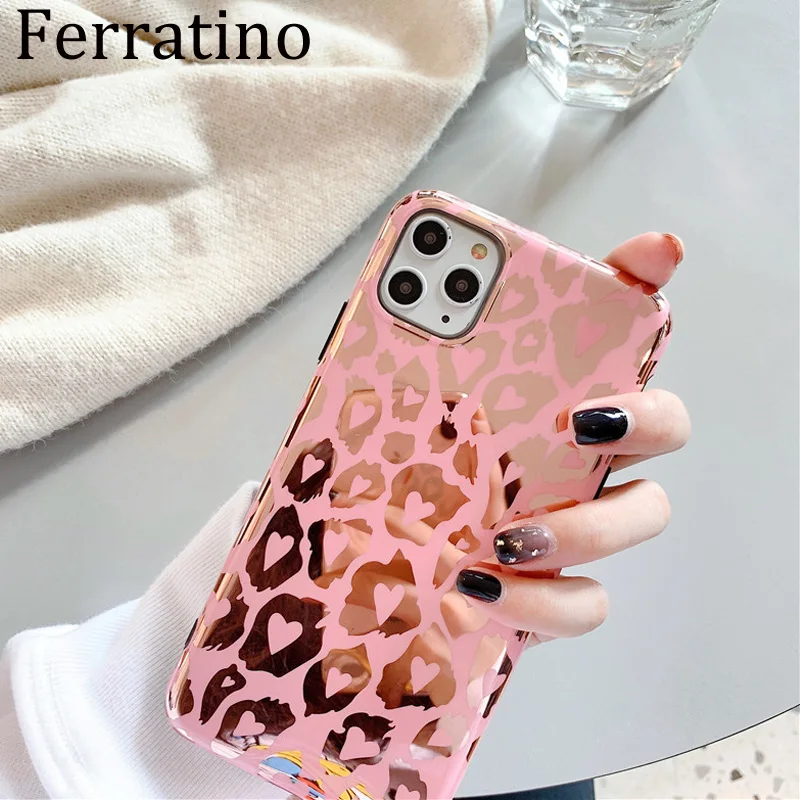 Роскошный позолоченный Розовый леопардовый чехол для телефона iPhone 11 Pro Max X XS