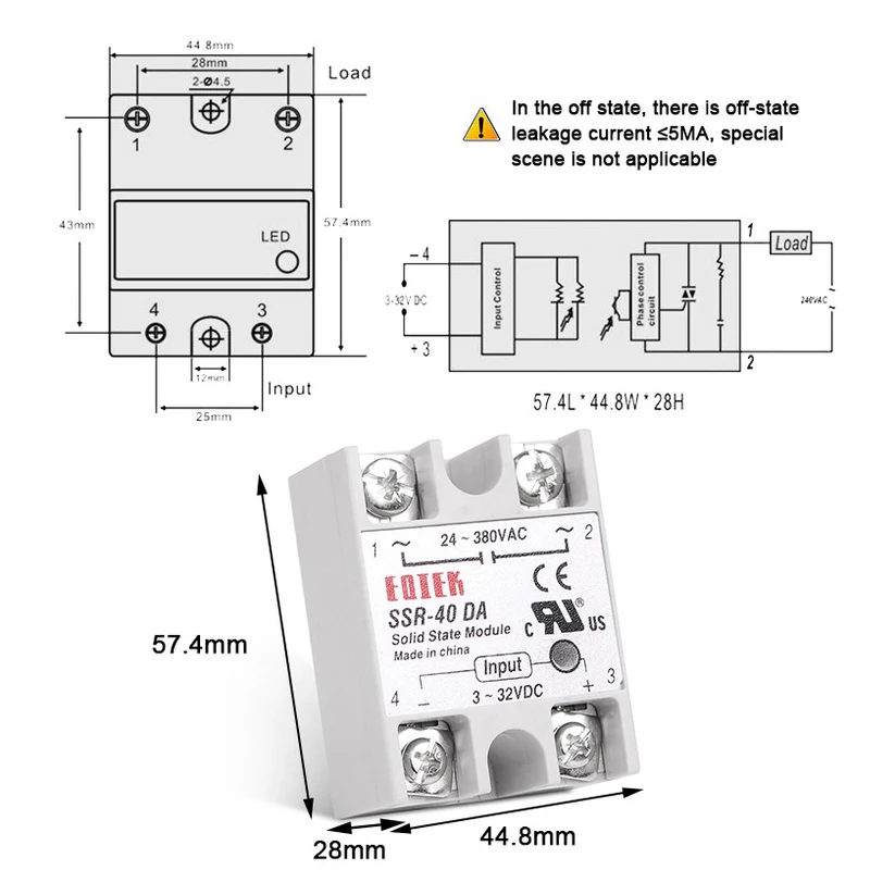 220v реле SSR -10DA/25DA/40DA DC Управление AC белый корпус однофазный твердый | Дом и сад