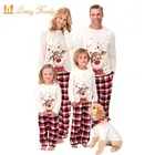 Семейный Рождественский пижамный комплект, 2020, рождественские, для взрослых, детей, милая, для вечерние, ночное белье, пижамы, мультяшный олень, семейные одинаковые наряды, одежда