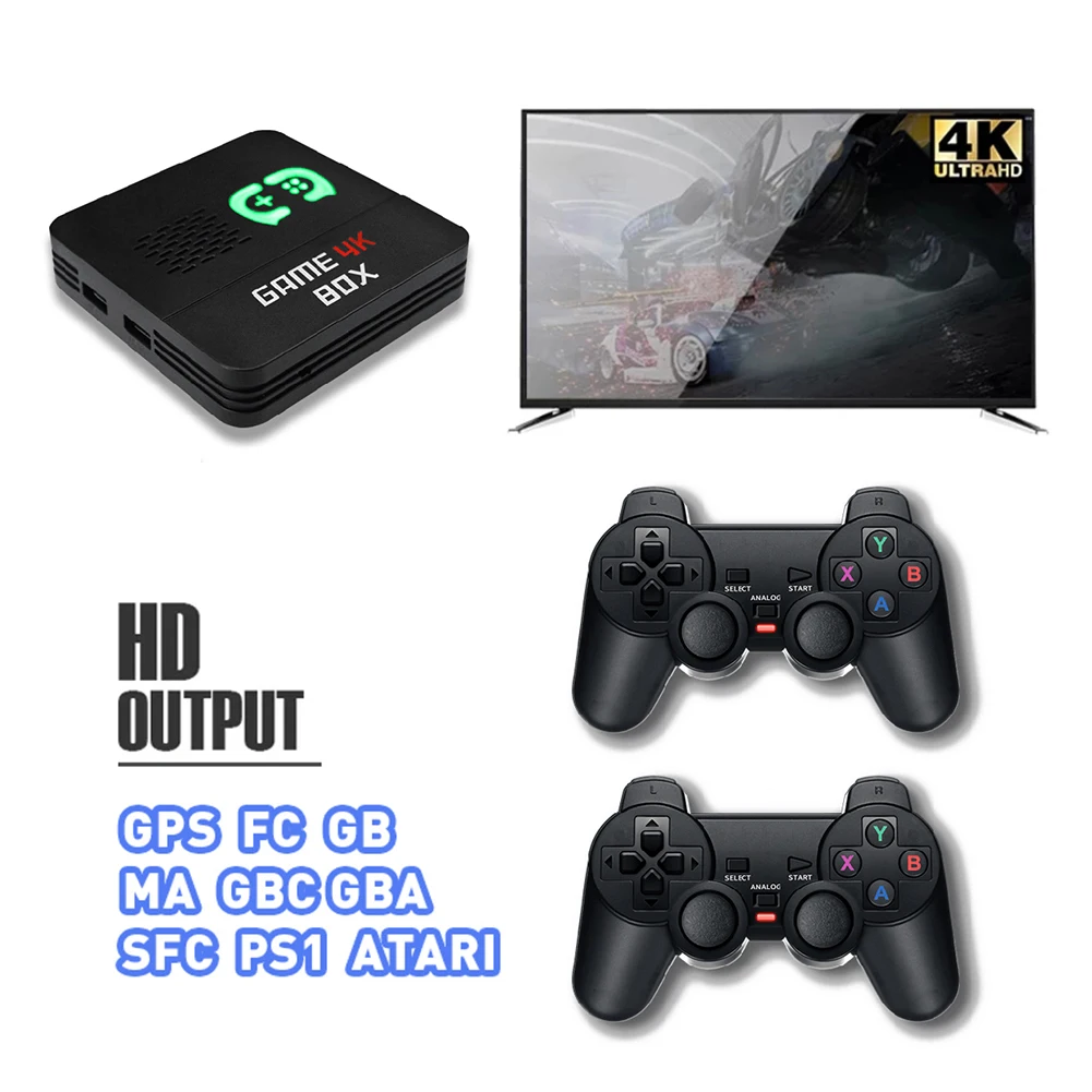 

HD TV Video Game Player Games Dual System Built-in 6700+ Games with 2 Wireless Controller for Android/Android TV