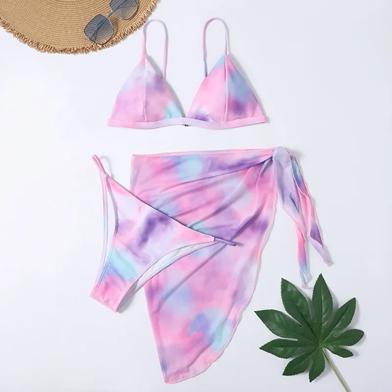 

Sexy Bikinis 2021 Swimwear Women Swimsuit Swim Cover Up Thong Bikini Set 3 Piece Female Summer Beach Wear Swimming Bathing Suit