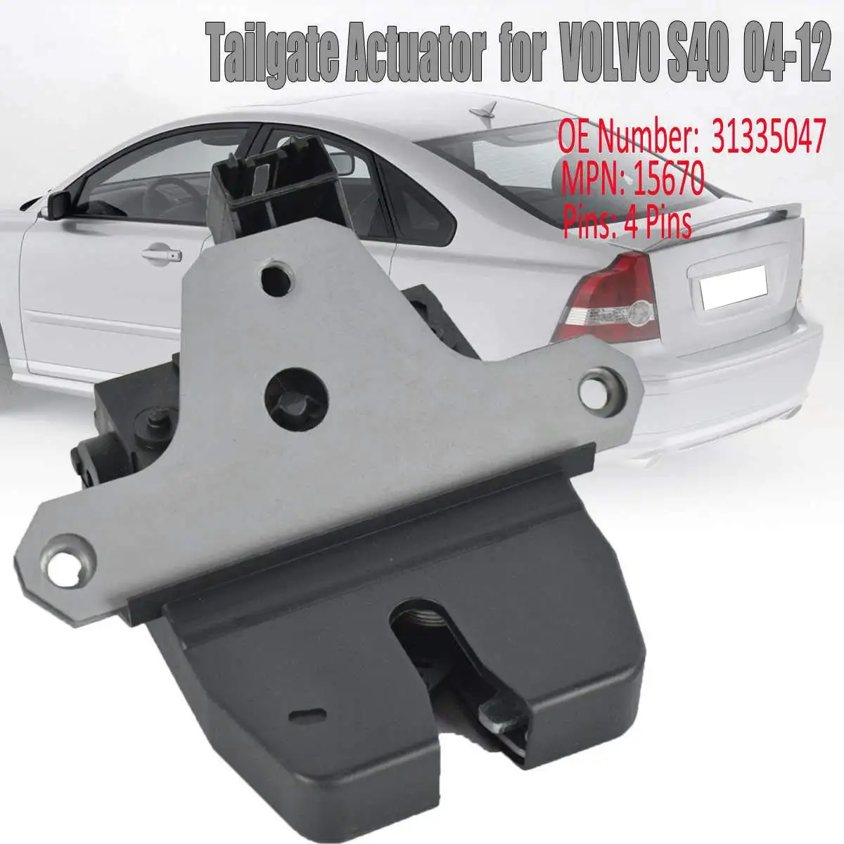 

Блок замка багажника для багажника, для Volvo S40 Ii V50 2004 2005 2006 2007 2008 2009 2010 2011 2012 31335047