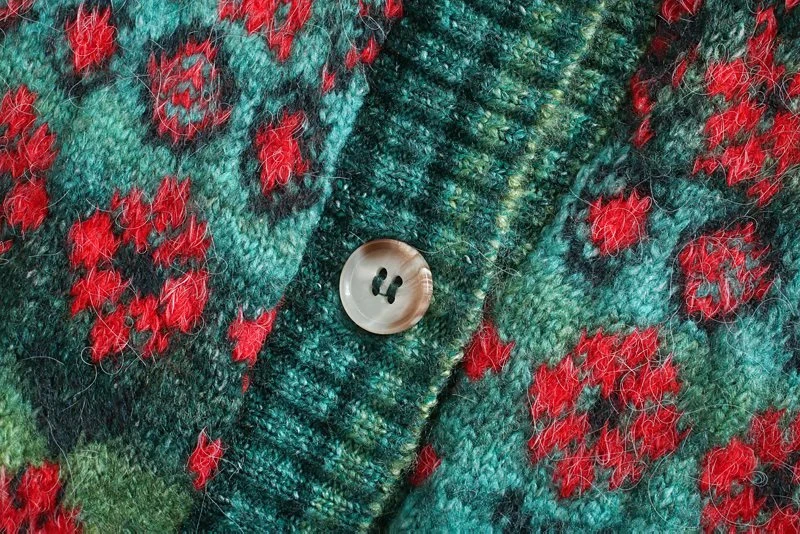 

Vintage Women Chic Coat 2021 Fashion LadIes Square Collar Knitted Jacket Female Print Striped Coats Slim Girls Sets